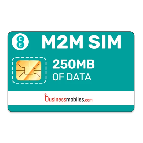 BusinessMobiles.com 250MB data M2M SIM card with EE logo