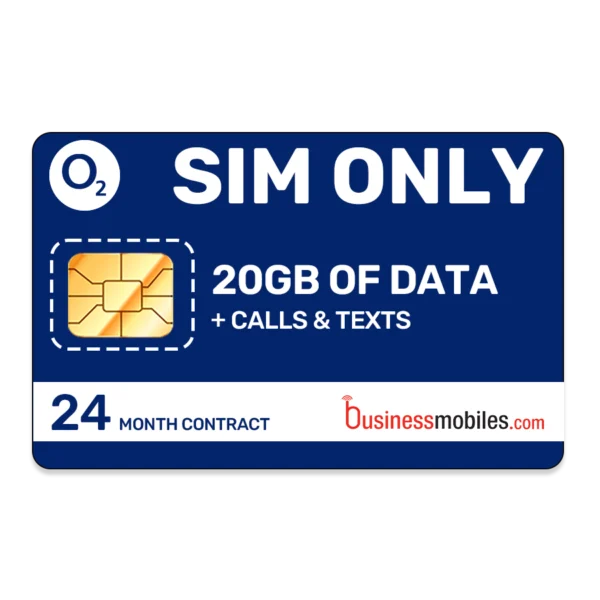 O2 Business SIM only 20gb data 24 month contract