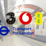 How to get free London Underground WiFi banner with O2, Three, Vodafone, EE, and TfL logos
