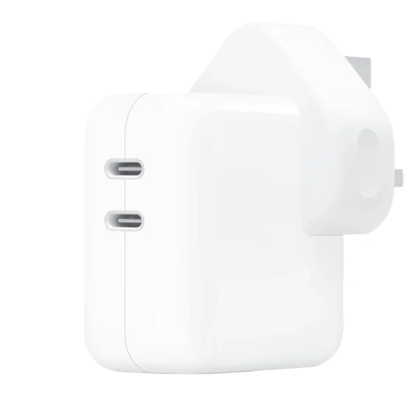Apple charger 35W dual USB-C port power adapter in white