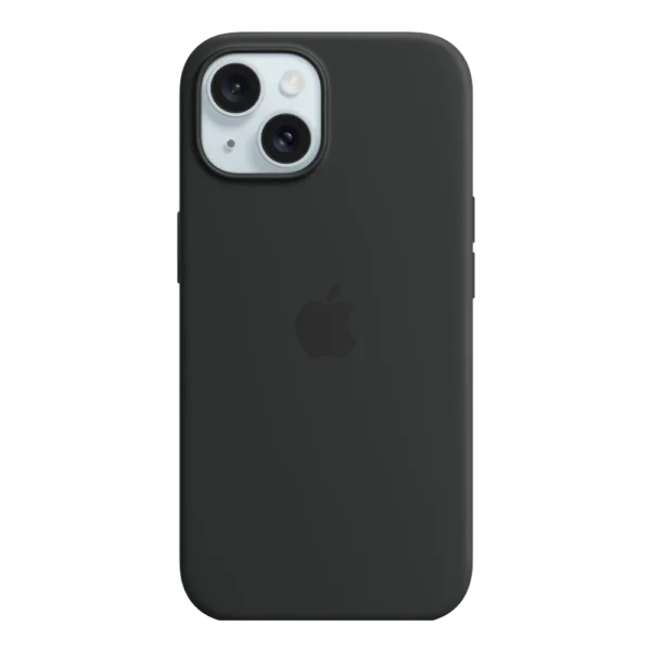 Official Apple iPhone 12/13/14/15 Plus silicone case in black
