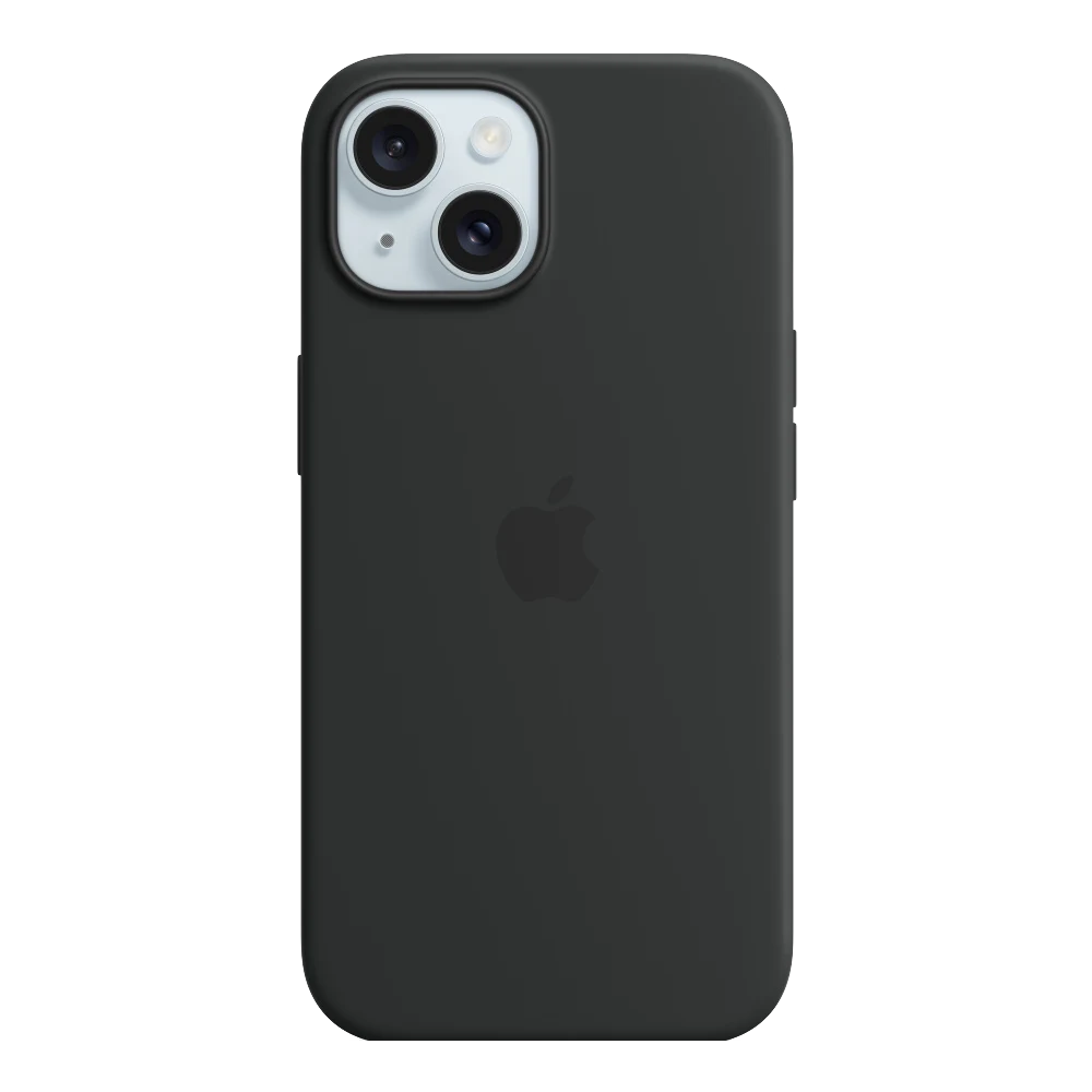 Official Apple iPhone 12/13/14/15 Plus silicone case in black