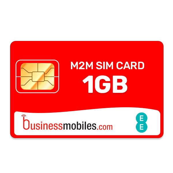 BusinessMobiles.com 1GB data M2M SIM card with EE logo