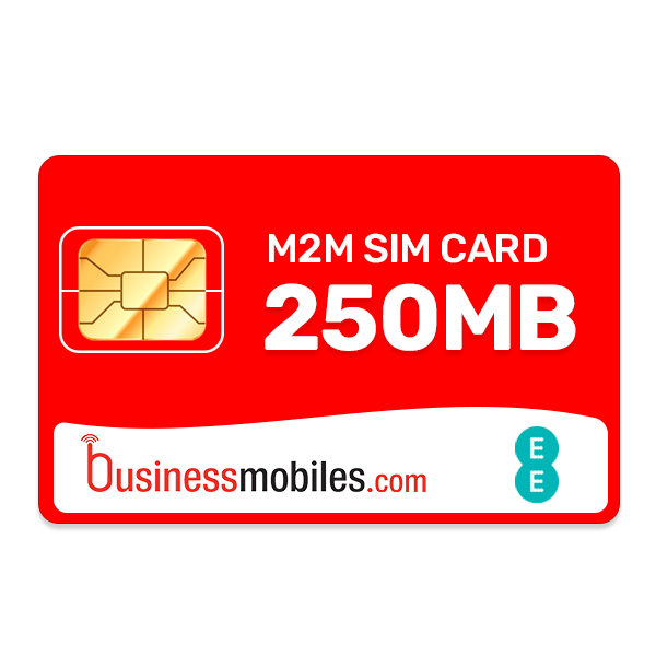 BusinessMobiles.com 250MB data M2M SIM card with EE logo