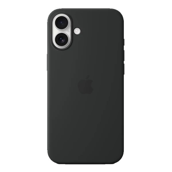 Cutout of Silicone iPhone 16 Plus case in Black