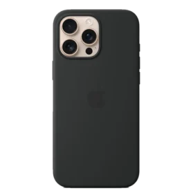 Cutout of Silicone iPhone 16 Pro Max case in Black