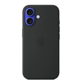 Cutout of Silicone iPhone 16 case in Black