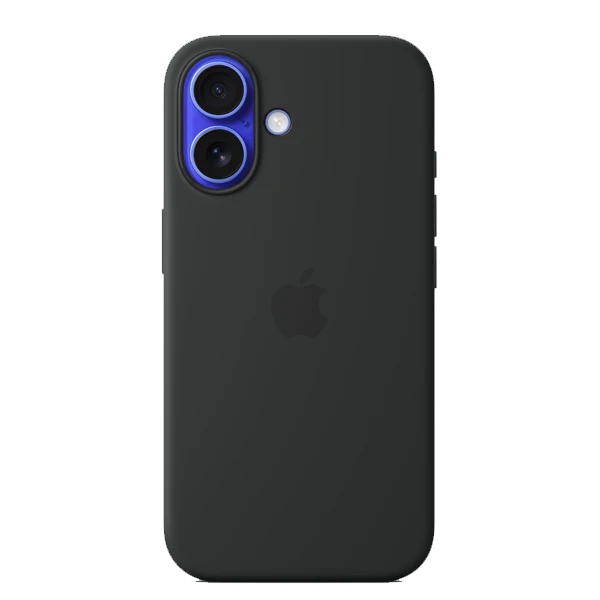 Cutout of Silicone iPhone 16 case in Black