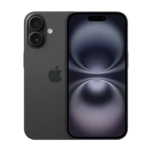 Front and rear side of Apple iPhone 16 and Plus in Black