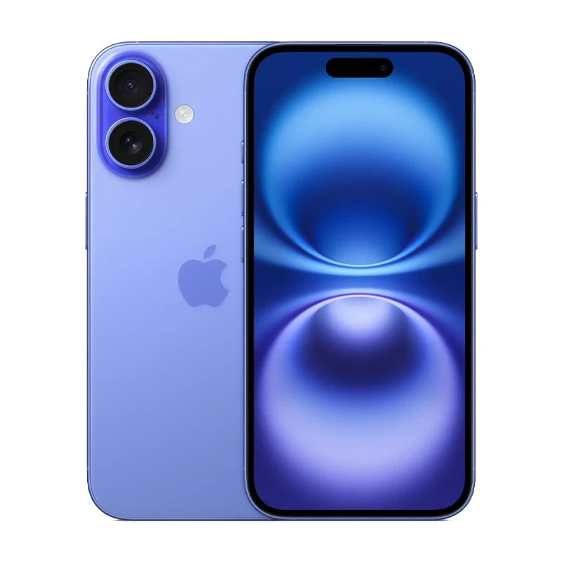 iPhone 16 front and back ultramarine business