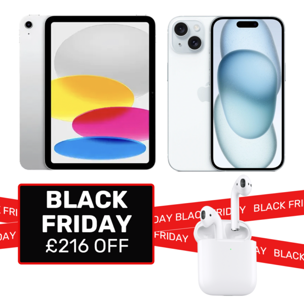 iPhone 15 plus, iPad 2022 and AirPods for business bundle deals black friday