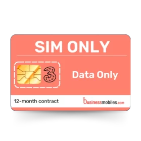 12-month Three Business eSIM Data only contract from BusinessMobiles.com