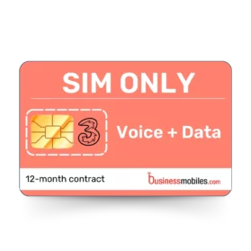 12-month Three Business eSIM Voice/Data contract from BusinessMobiles.com