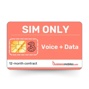 12-month Three Business eSIM Voice/Data contract from BusinessMobiles.com