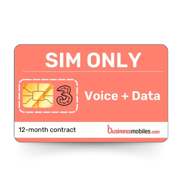 12-month Three Business eSIM Voice/Data contract from BusinessMobiles.com