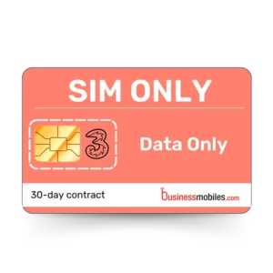 30-day Three Business eSIM Data only contract from BusinessMobiles.com